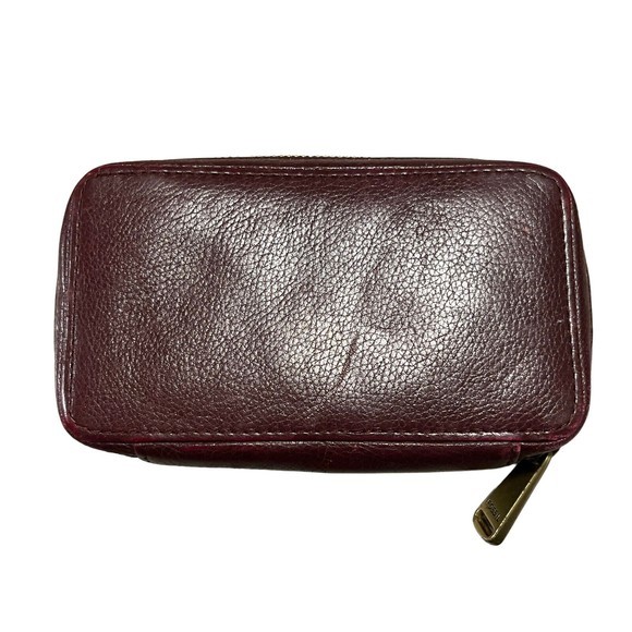 FOSSIL Long Live Vintage Leather‎ Maroon Clutch Wallet - Picture 2 of 9